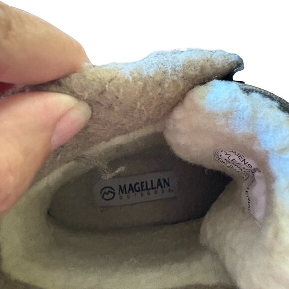 Magellan Outdoors Womens Duck Boots 6 Brown Navy Faux Shearling Lined Waterproof - Picture 8 of 10